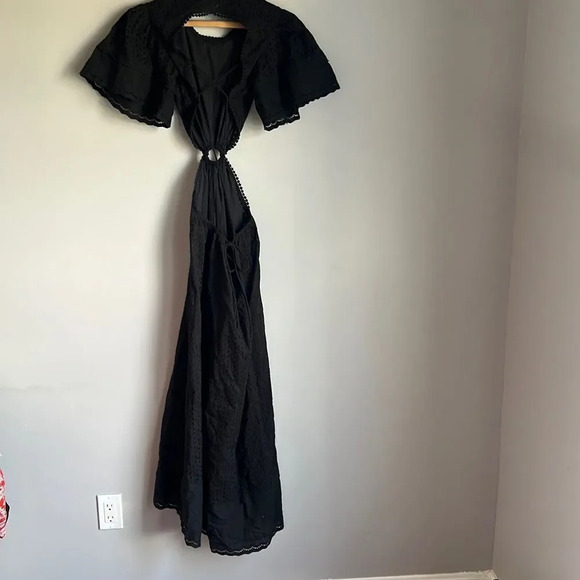 Maia Bergman Women's Crochet Eyelet Open Back Maxi Dress - Picture 2 of 15